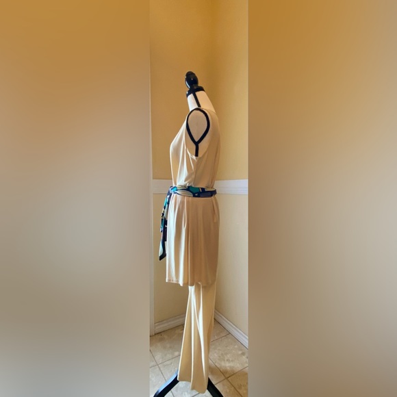 ANTTHONY Ladies Top & Pants w/ Tie Belt; Large; Light Yellow; EUC. - Picture 2 of 6